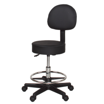 Rolling Hydraulic stool with back support and adjustable height