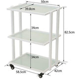 Three shelve tempered glass spa trolley with aluminum frame