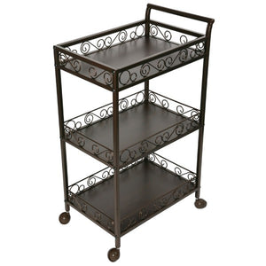 Dark Brown SPA TROLLEY WITH THREE SHELVES