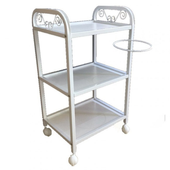 Space saving Three Shelve Spa Trolley Cart with Bowl Holder