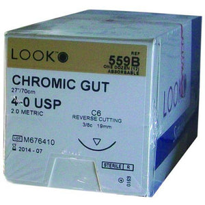 LOOK Suture Chromic Gut 2-0
